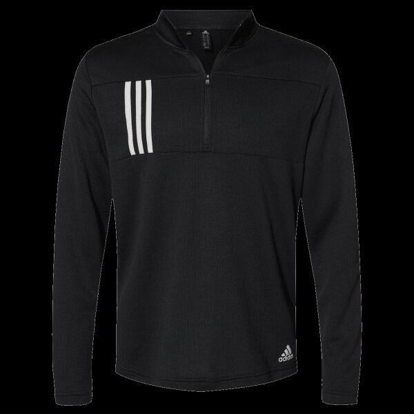Men's 3-Stripes Double-Knit Quarter-Zip Pullover Thumbnail