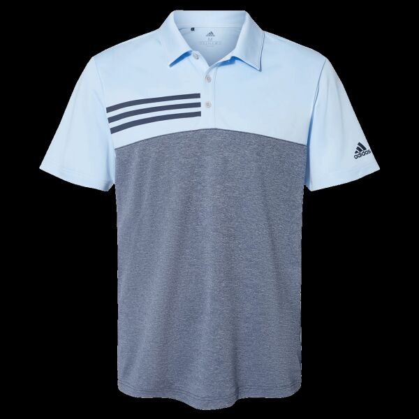 Men's Heathered Colorblocked 3-Stripes Polo Thumbnail